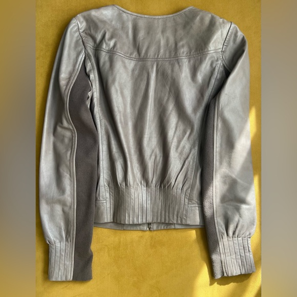 Trouvé Gray/Taupe Leather Jacket - Picture 8 of 16